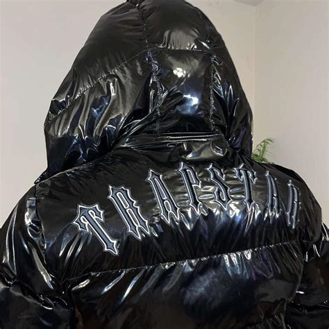 trapstar shiny black puffer jacket